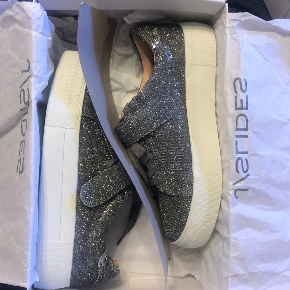J/Slides ‘Audrey’ Pewter Glitter Sneakers - Picture 6 of 7